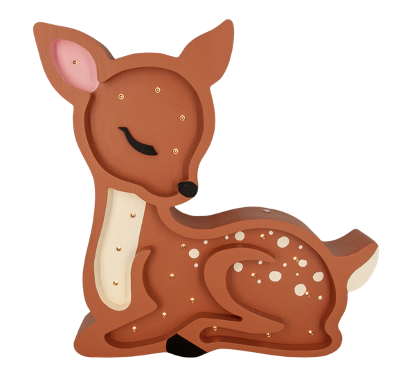 Barnelampe Rådyr h34,5 cm brun fra Lumimi