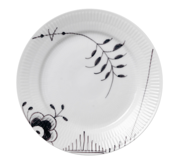 Sort Mega Riflet dessertasjett 19 cm dekor 2 fra Royal Copenhagen