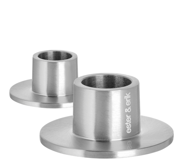 Lysestake liten matt sølv 2-pk fra Ester & Erik