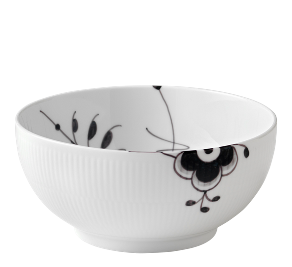Sort Mega Riflet skål 21 cm fra Royal Copenhagen