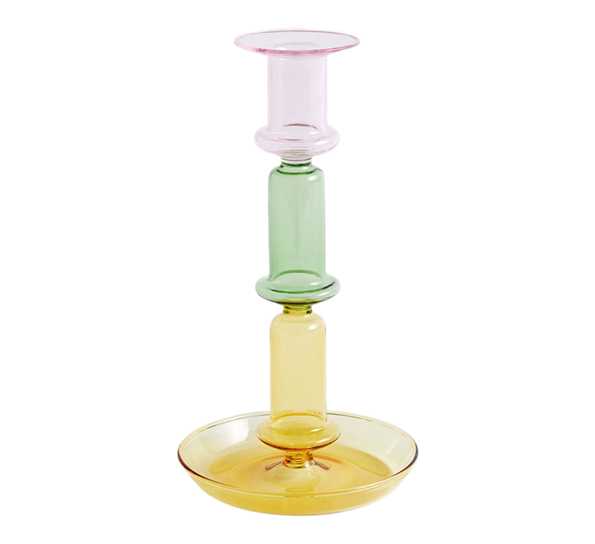 Flare lysestake h21 cm regnbue rosa grønn gul fra HAY