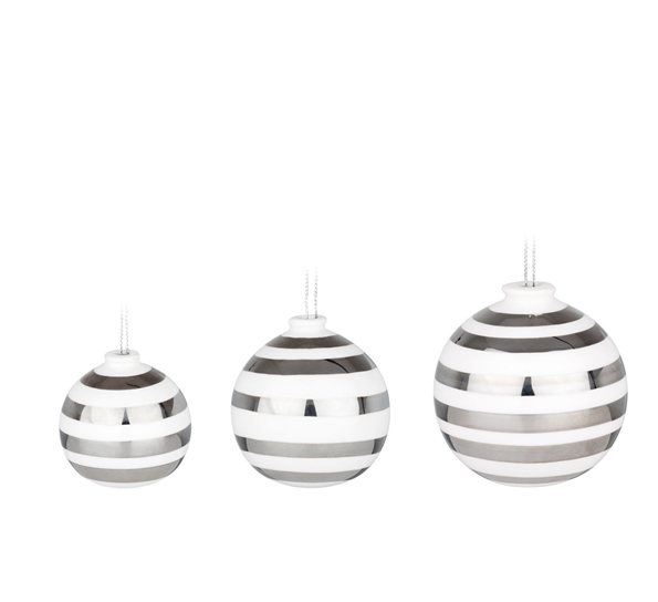 Omaggio julekuler sølv 3 pk fra Kähler