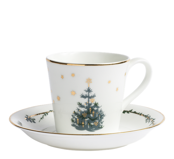 Winter Stars kaffekopp og skål med juletre fra Jette Frölich