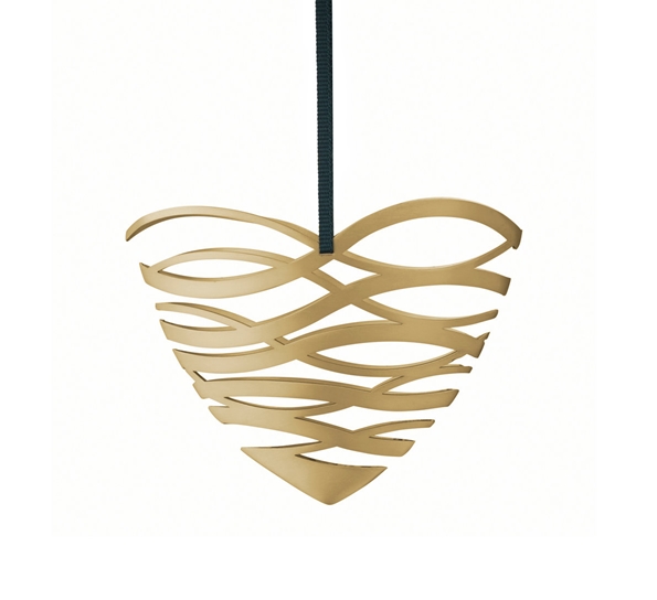 Tangle hjerte ornament lite brass fra Stelton