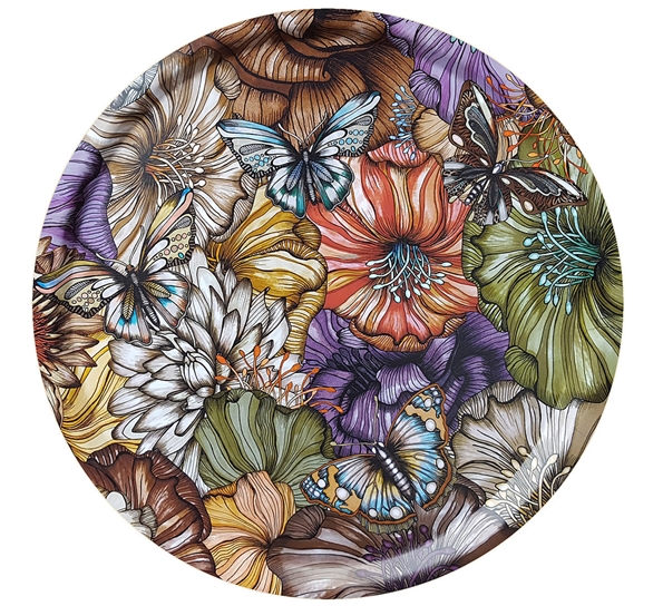 Flower Power brett 46 cm brunt