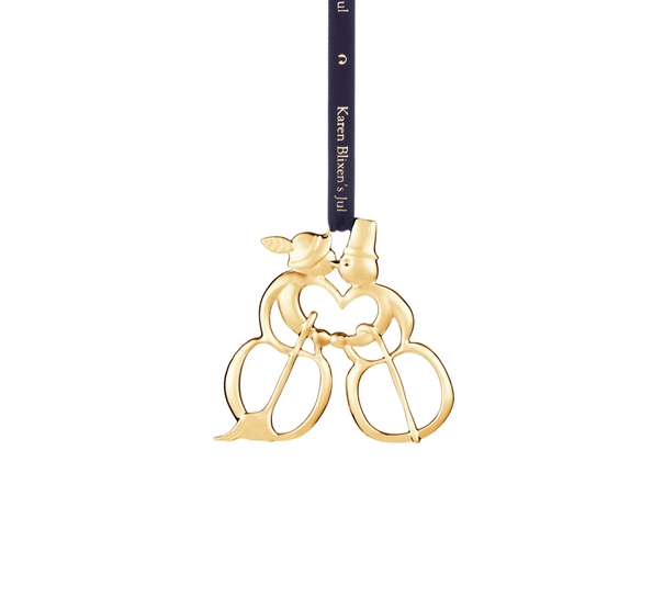 Karen Blixen snømannpar forgylt fra Rosendahl