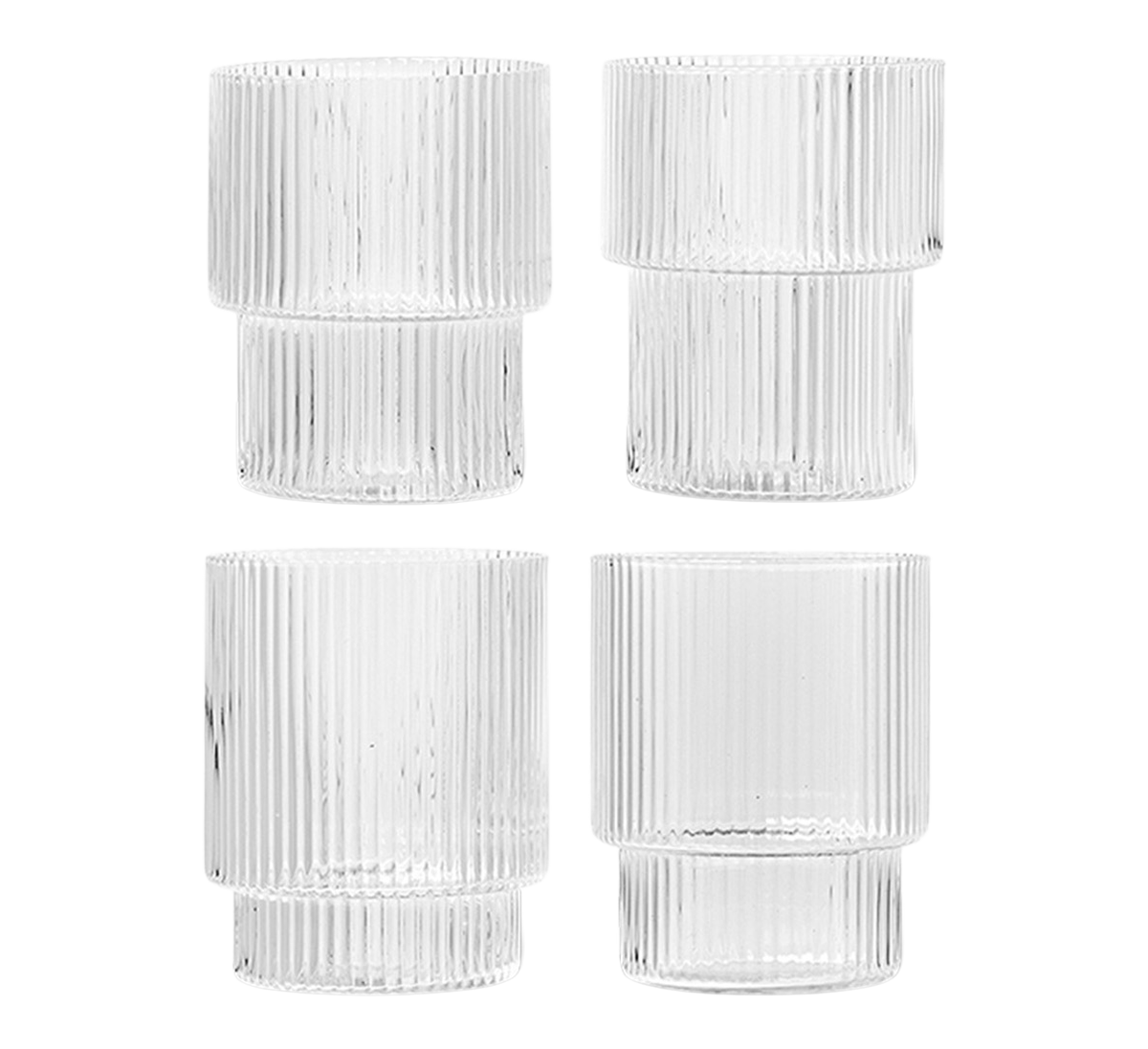 Ripple klar vannglass 4-pk 9 cm