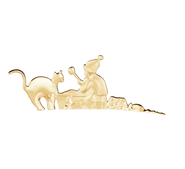 Karen Blixen nisse med julegrøt bordpynt forgylt fra Rosendahl