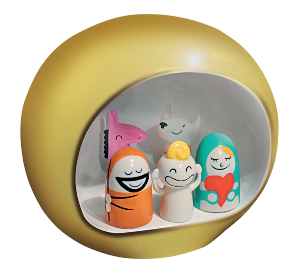 Presepe julekrybbe gull 6 deler fra Alessi