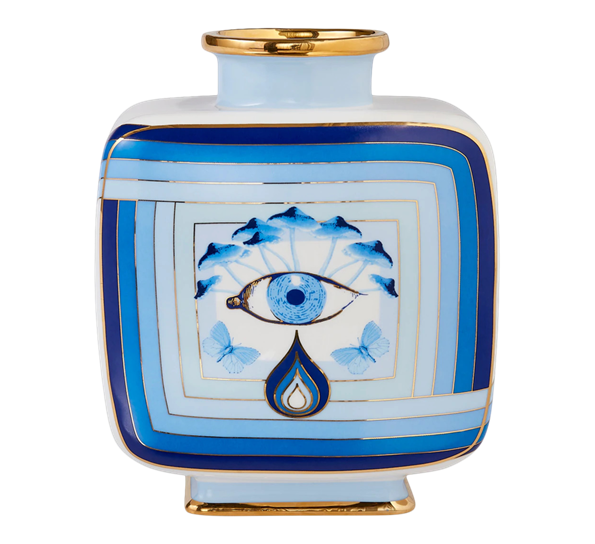 Druggist vase firkantet blå fra Jonathan Adler