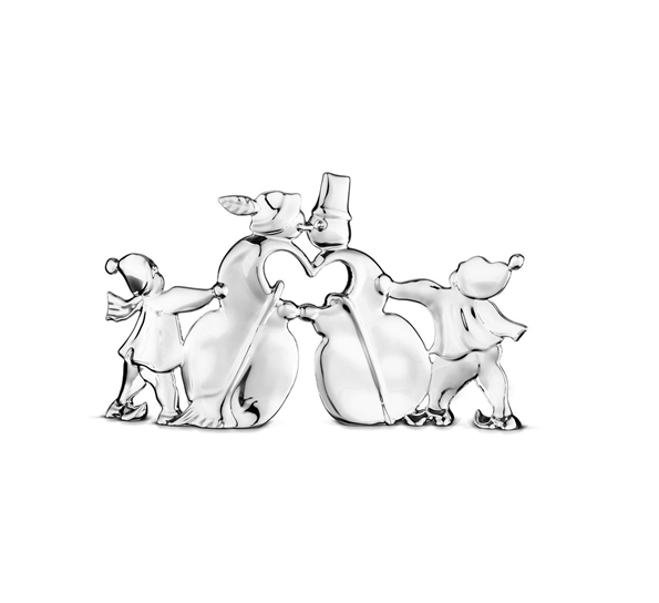 Karen Blixen snømannpar bordpynt forsølvet fra Rosendahl