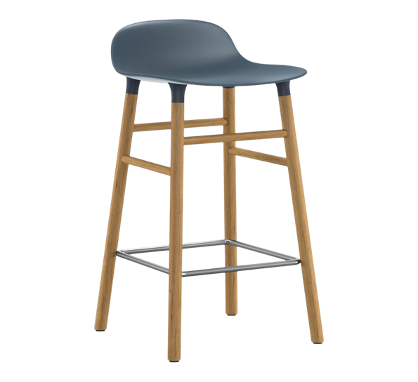 Form barstol 65 cm blå eik fra Normann Copenhagen