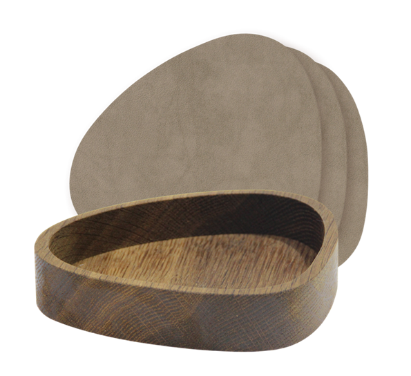 Wood Box Curve røkt eik med 8 glassbrikker nomad grey Lind DNA