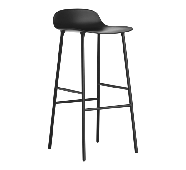 Form barstol 75 cm sort stål fra Normann Copenhagen