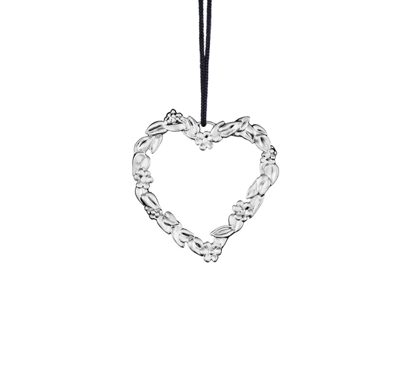 Karen Blixen blomsterhjerte lite forsølvet fra Rosendahl