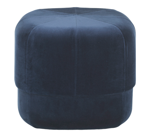Circus puff liten mørk blå velur fra Normann Copenhagen