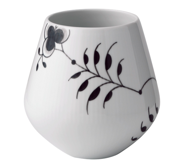 Sort Mega Riflet vase 15 cm fra Royal Copenhagen