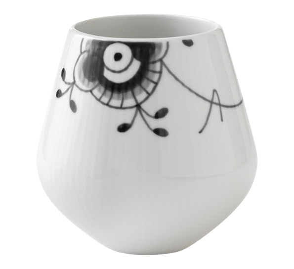 Sort Mega Riflet vase 12 cm fra Royal Copenhagen