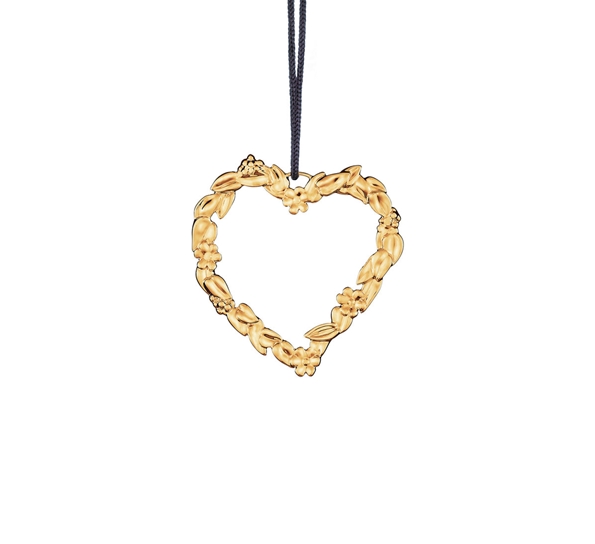 Karen Blixen blomsterhjerte lite forgylt fra Rosendahl