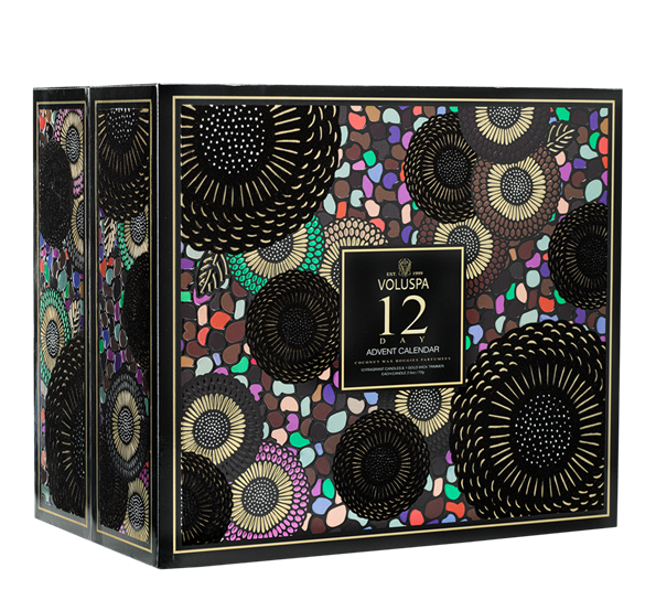 Adventskalender med 12 duftlys fra Voluspa
