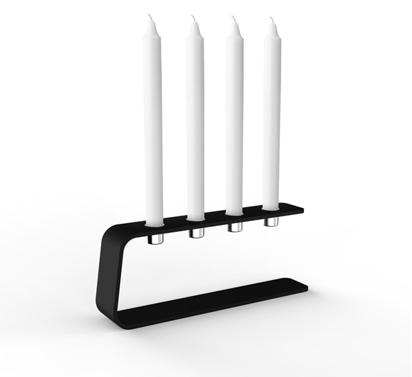 Vinkel 4 lysestake krom