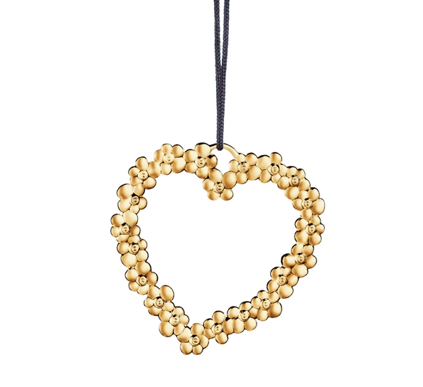 Karen Blixen blomsterhjerte forgylt fra Rosendahl