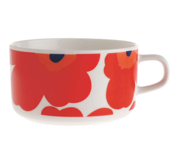 Unikko tekopp 2,5 dl hvit rød fra Marimekko