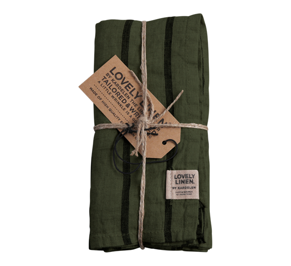Misty servietter 45X45 stripe forest 4pk fra Lovely Linen