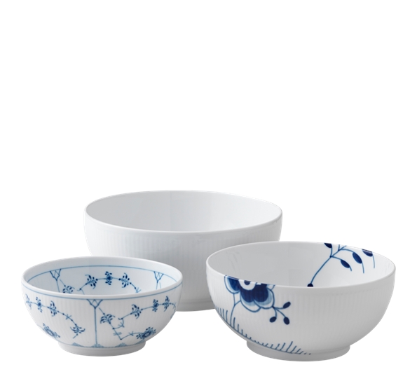 History Mix skålsett 3 stk 24, 21, 18 cm fra Royal Copenhagen