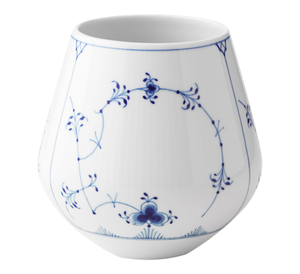 Musselmalt Riflet vase 15 cm fra Royal Copenhagen