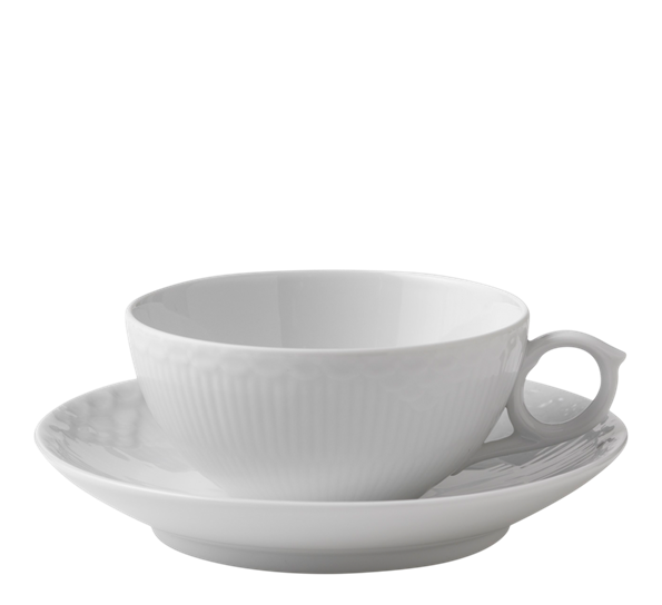 Hvit Halvblonde tekopp med skål 20 cl fra Royal Copenhagen