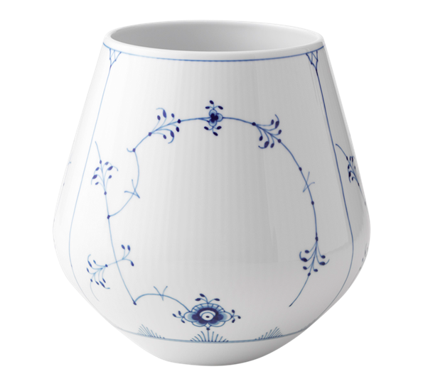 Musselmalt Riflet vase 20,5 cm fra Royal Copenhagen