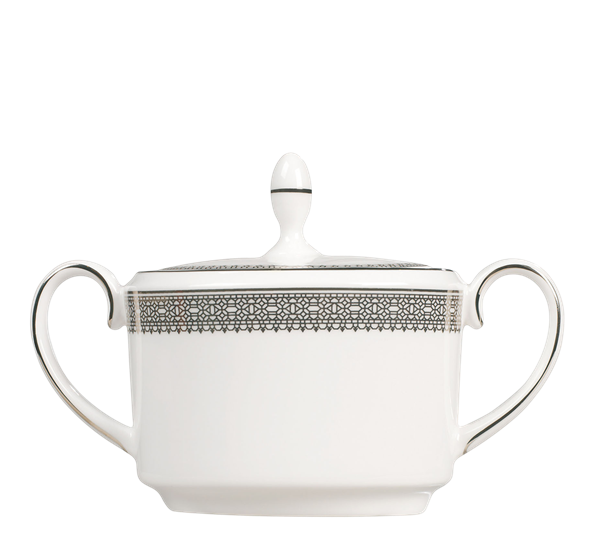 Lace Platinum sukkerskål med lokk fra Wedgwood