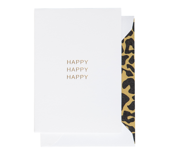 Kort A7 Happy Happy Happy hvitt Cardsome