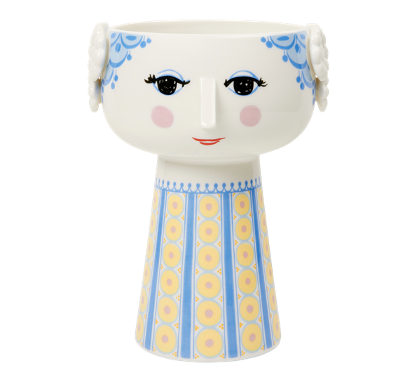 Eva vase H18,5 blå fra Bjørn Wiinblad