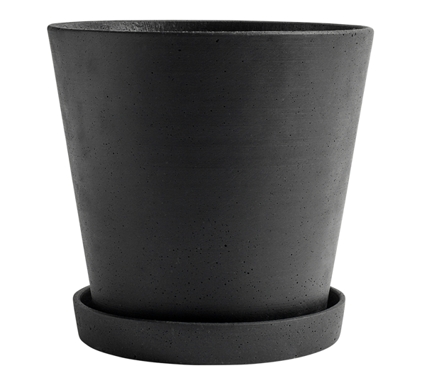 Flowerpot potteskjuler med fat XXL sort fra HAY