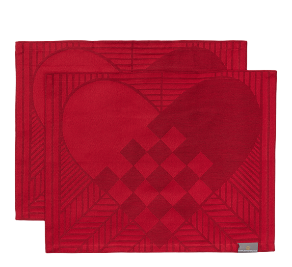 Christmas Rustic spisebrikke 2-pk 50x38 cm dyp rød fra Georg Jensen Damask