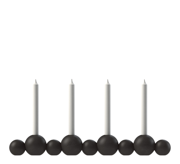 Ball lysestake til 4 lys sort fra Cooee Design
