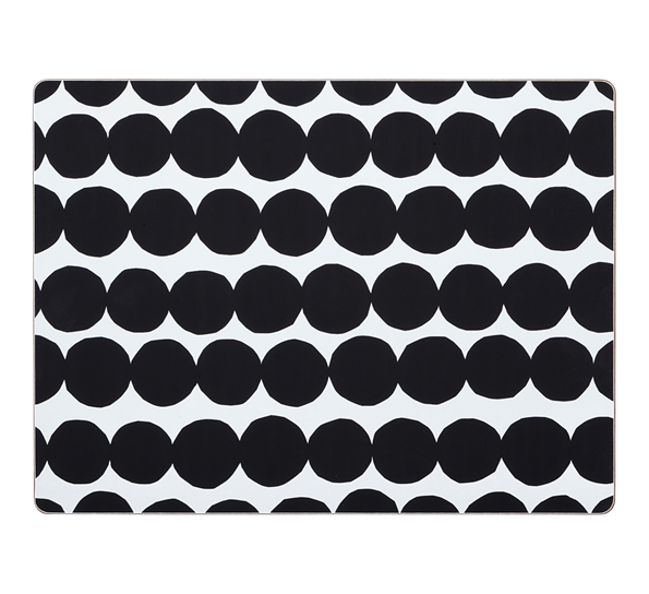 Räsymatto spisebrikke hvit sort fra Marimekko