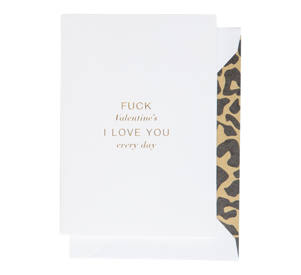 Kort A7 Fuck Valentine's hvitt Cardsome
