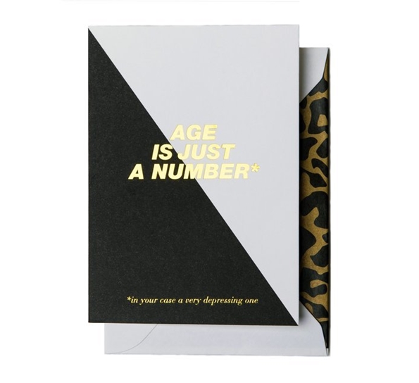 Kort A6 Age is just a number hvitt Cardsome