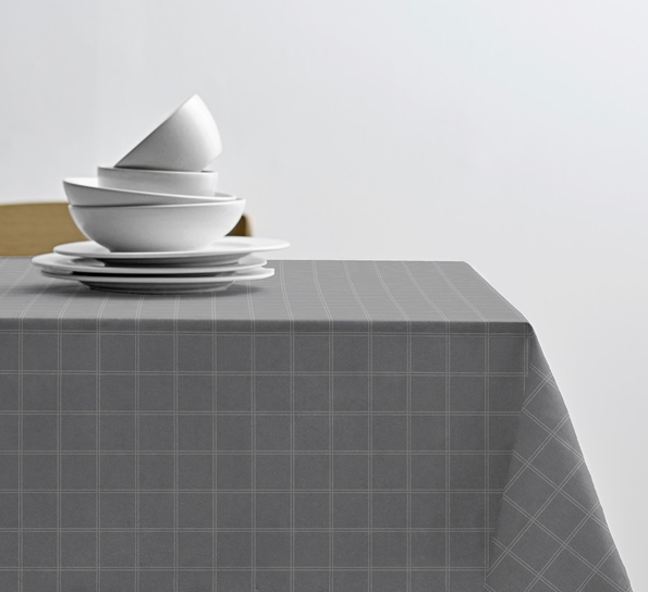 Clear Damask akrylduk med antiskli grå pr meter fra Södahl