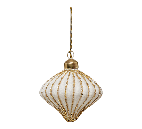 Julekule hvit med gull kaviar fra UND