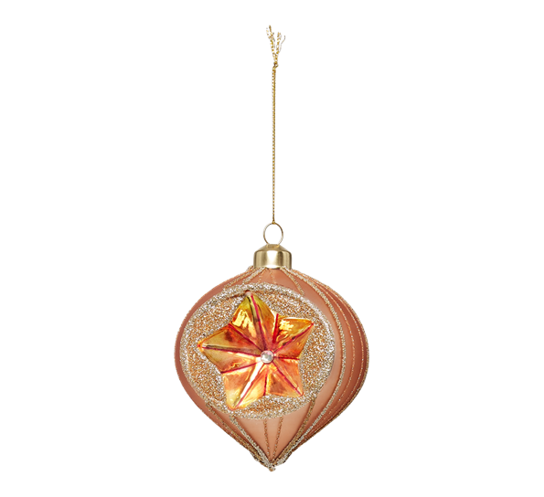 Julekule med krater stjerne glitter gylden fra UND