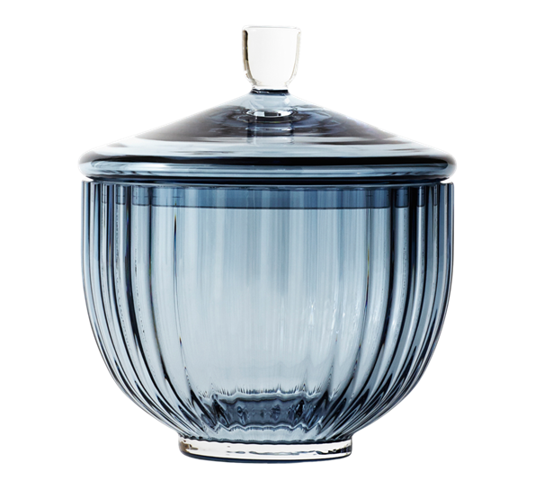 Bonbonniere stor blå fra Lyngby Porcelæn