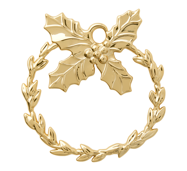 Karen Blixen Kristtorn 7 cm forgylt fra Rosendahl