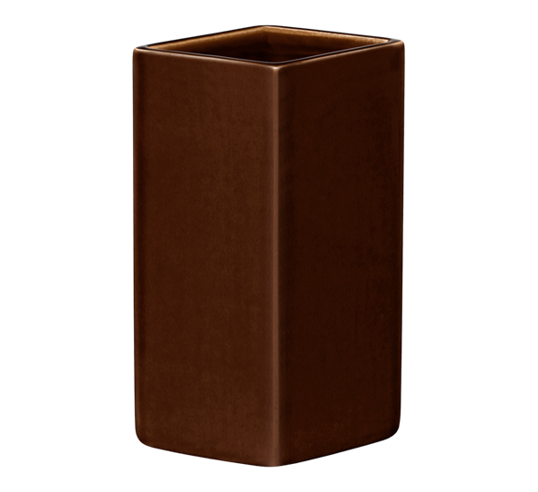 Ruutu keramisk vase 18 cm brun fra Iittala