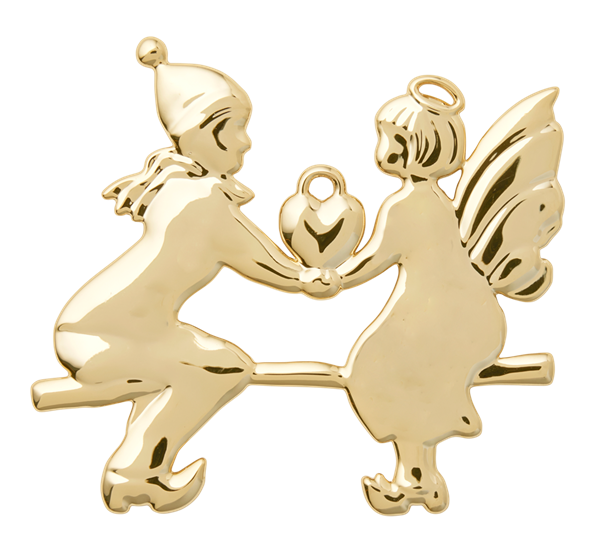 Karen Blixen engel på vippehuske 6,5 cm forgylt fra Rosendahl