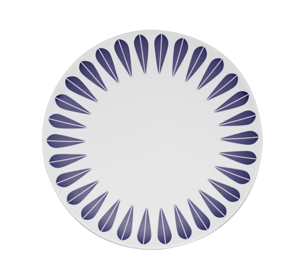 Lotus tallerken flat 28 cm mørk blå fra Lucie Kaas