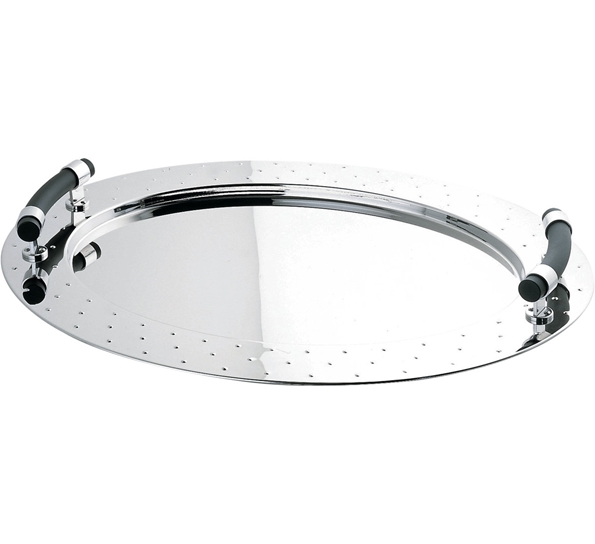 Serveringsfat ovalt m sorte håndtak fra Alessi